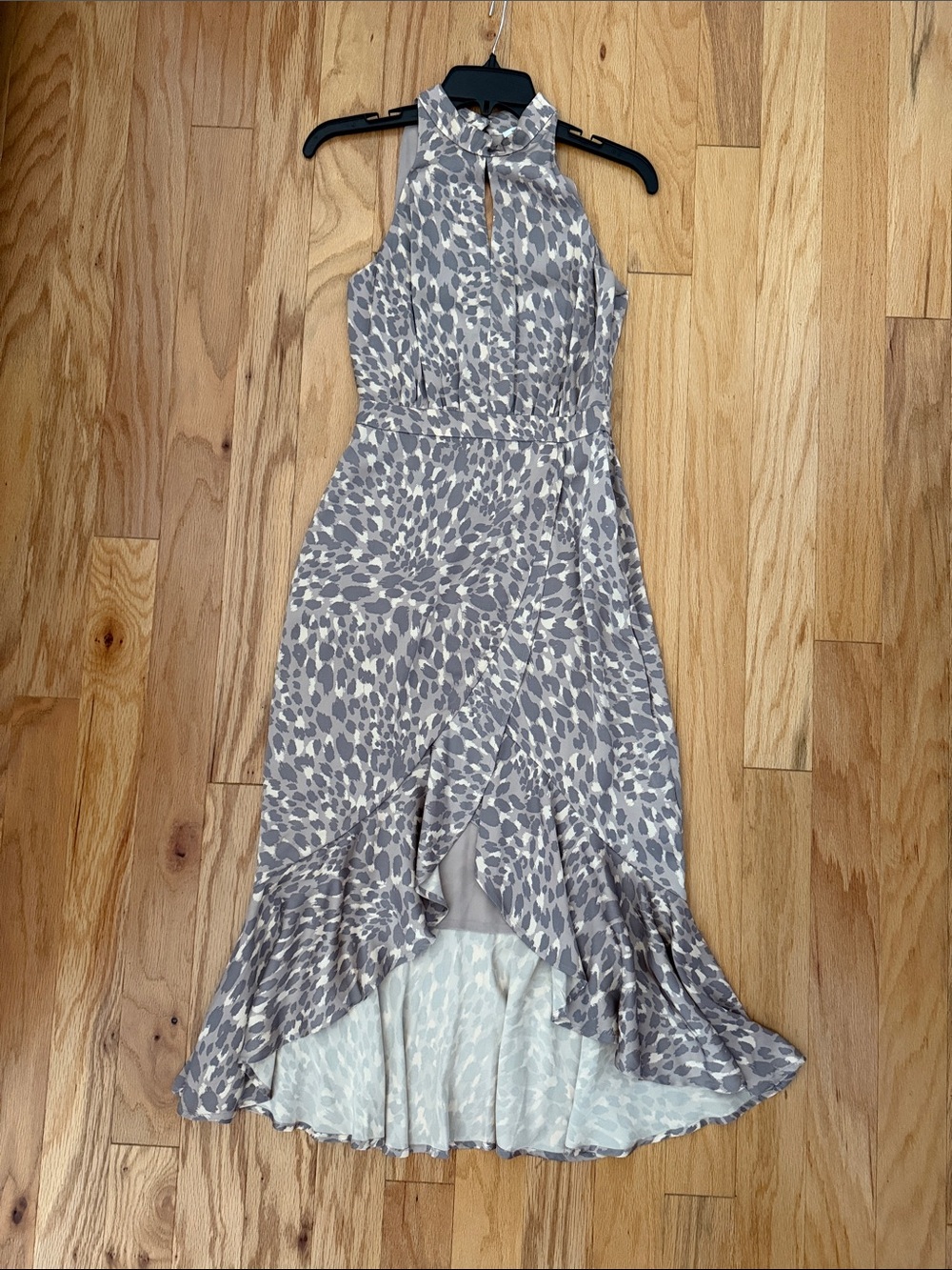 Good American The Resort Halter Dress Honey Leopard Size 1